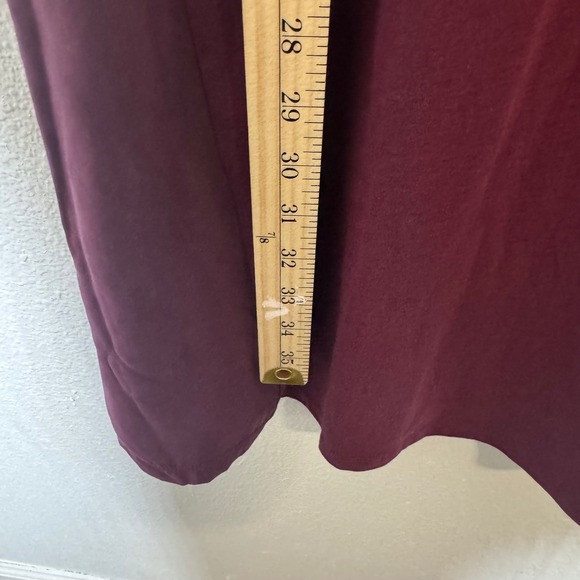 Garnet Hill Burgundy Short Sleeve Dress Size L Organic Cotton Silk Blend - Picture 6 of 8